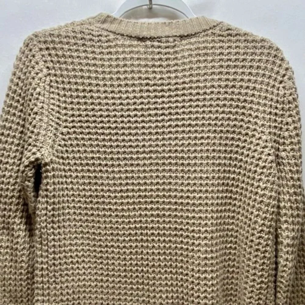 Forever‎ 21 Knit Sweater Women’s Large Tan Long Sleeve Pullover Cozy Tunic Shirt
